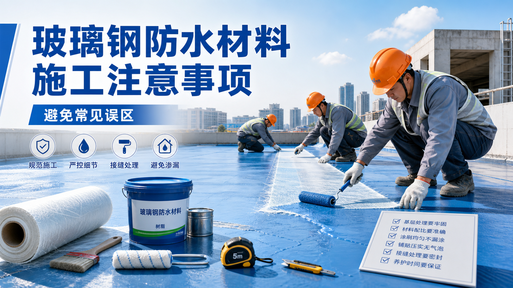 玻璃钢防水材料施工注意事项,避免常见误区 仙桃 版